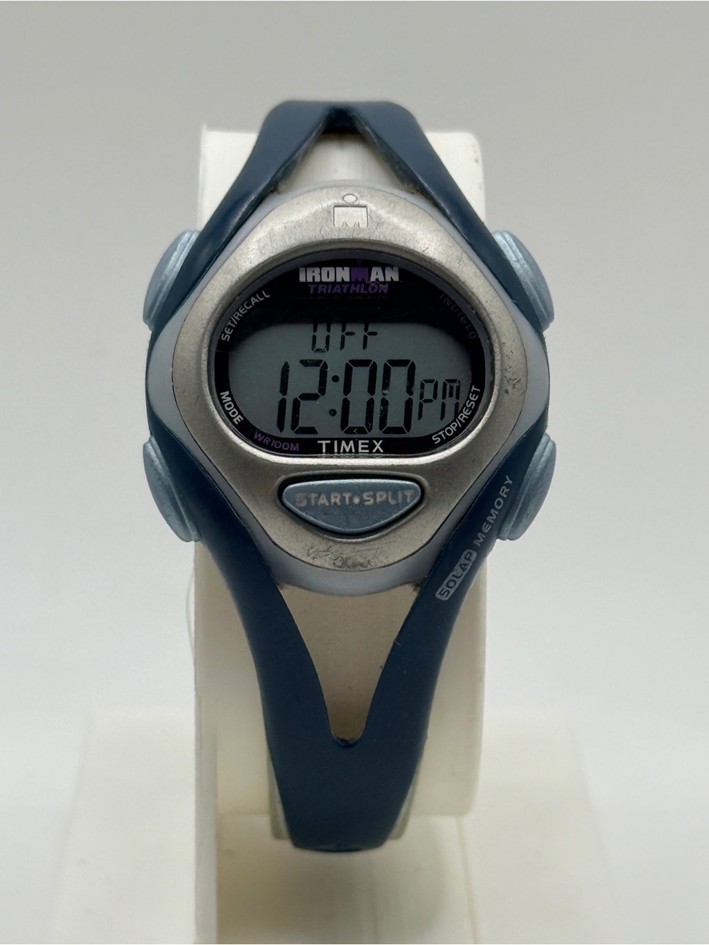Working! Timex Ironman Triathlon 50-Lap Women's Watch Blue Resin 34mm